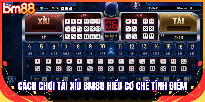 Cách chơi tài xỉu BM88 hiểu cơ chế tính điểm