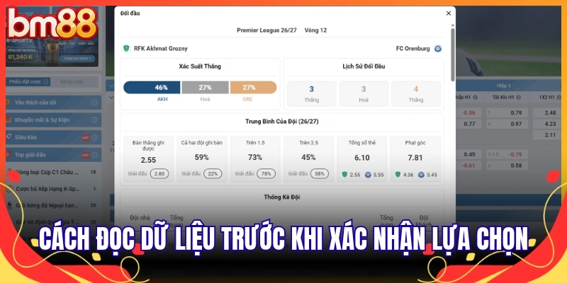 Cách đọc dữ liệu trước khi xác nhận lựa chọn