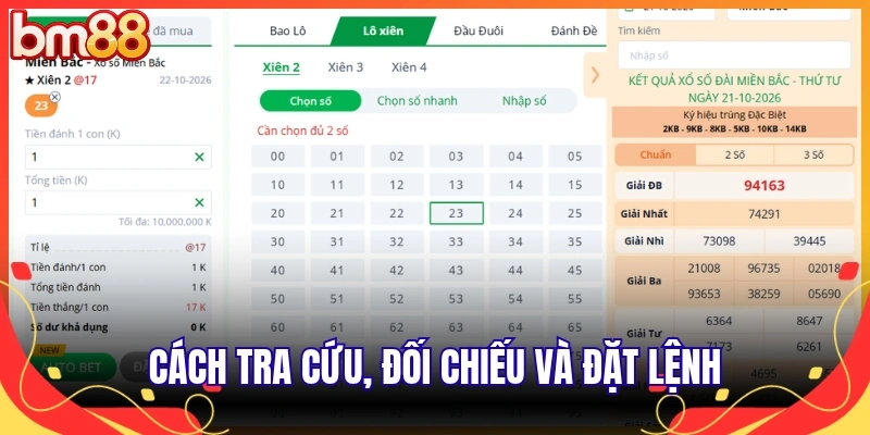 Cách tra cứu, đối chiếu và đặt lệnh
