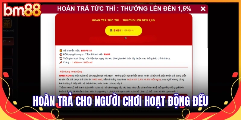 Hoàn trả cho người chơi hoạt động đều