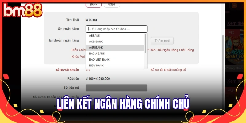 Liên kết ngân hàng chính chủ
