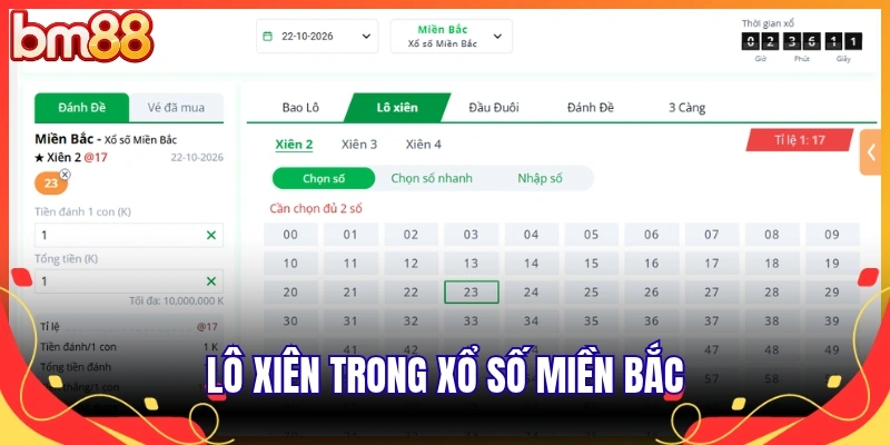 Lô xiên trong xổ số miền Bắc