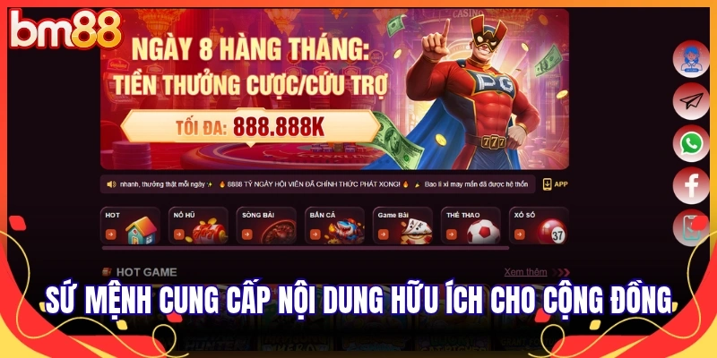 Sứ mệnh cung cấp nội dung hữu ích cho cộng đồng