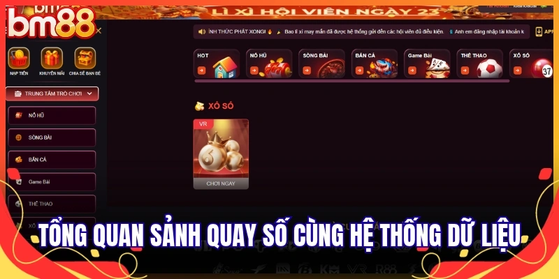 Tổng quan sảnh quay số cùng hệ thống dữ liệu