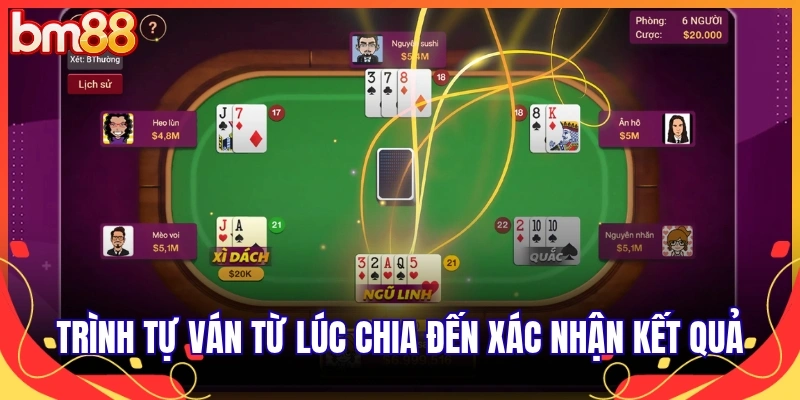 Trình tự ván từ lúc chia đến xác nhận kết quả