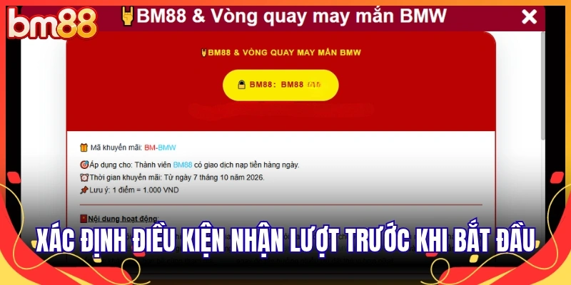 Xác định điều kiện nhận lượt trước khi bắt đầu